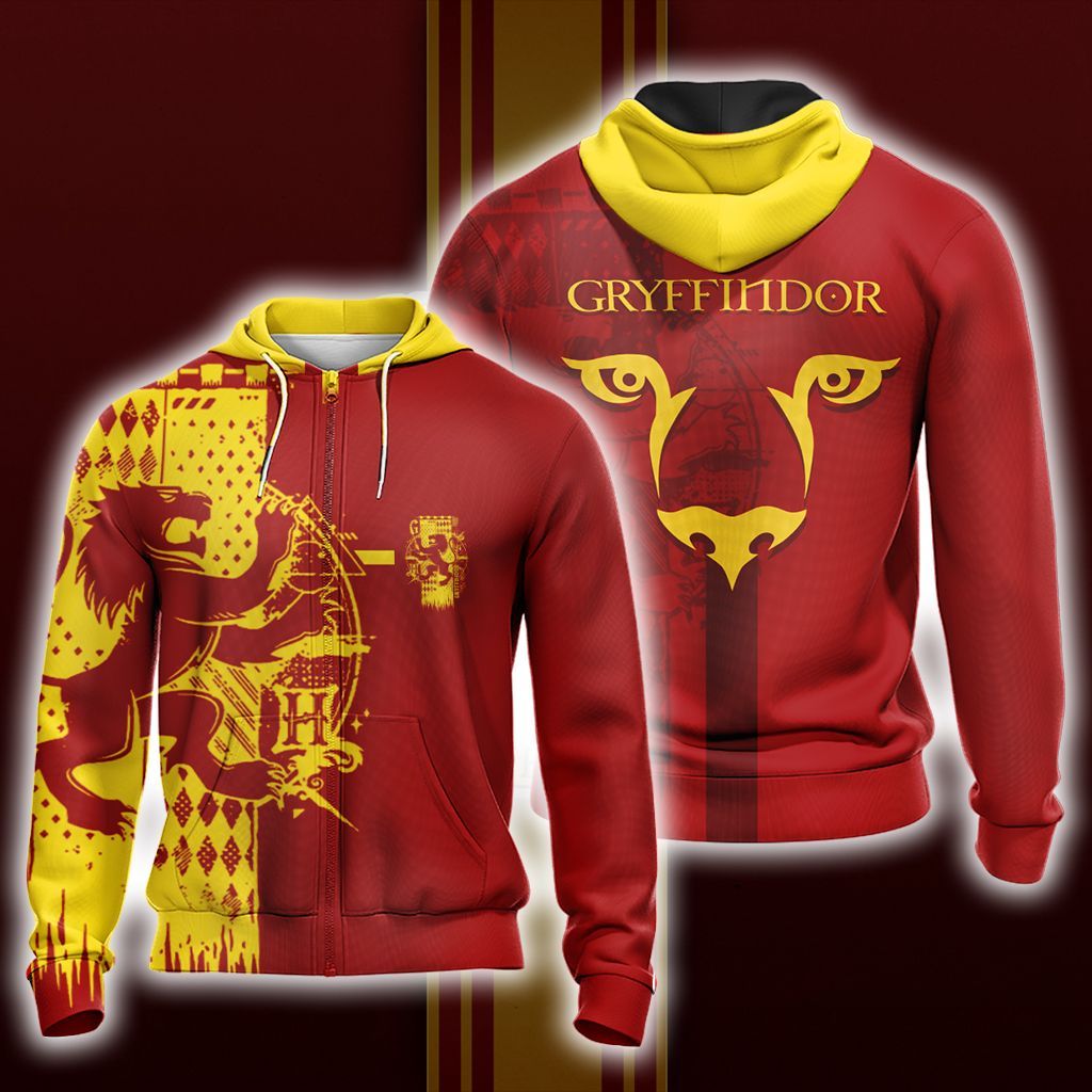 Harry Potter - House Gryffindor Zip (felpa Con Cappuccio Unisex )