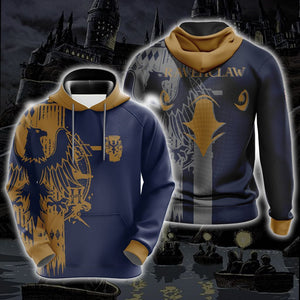Harry Potter Hogwarts House Gryffindor Slytherin Ravenclaw Hufflepuff T-shirt Zip Hoodie Pullover Hoodie Ravenclaw Hoodie S