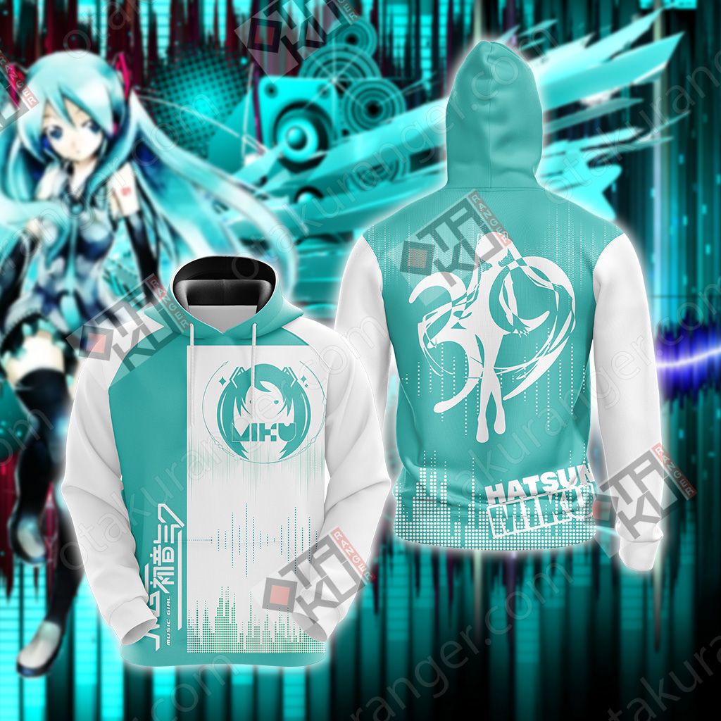 Hatsune Miku T-shirt Zip Hoodie Hoodie S 