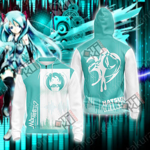 Hatsune Miku T-shirt Zip Hoodie Zip Hoodie 4XL 