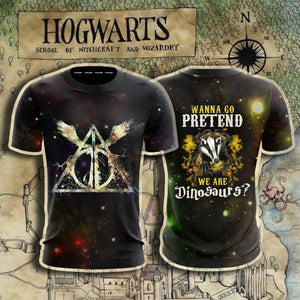 Hufflepuff Harry Potter - Wanna Go Pretend We Are Dinosaurs? T-shirt S 