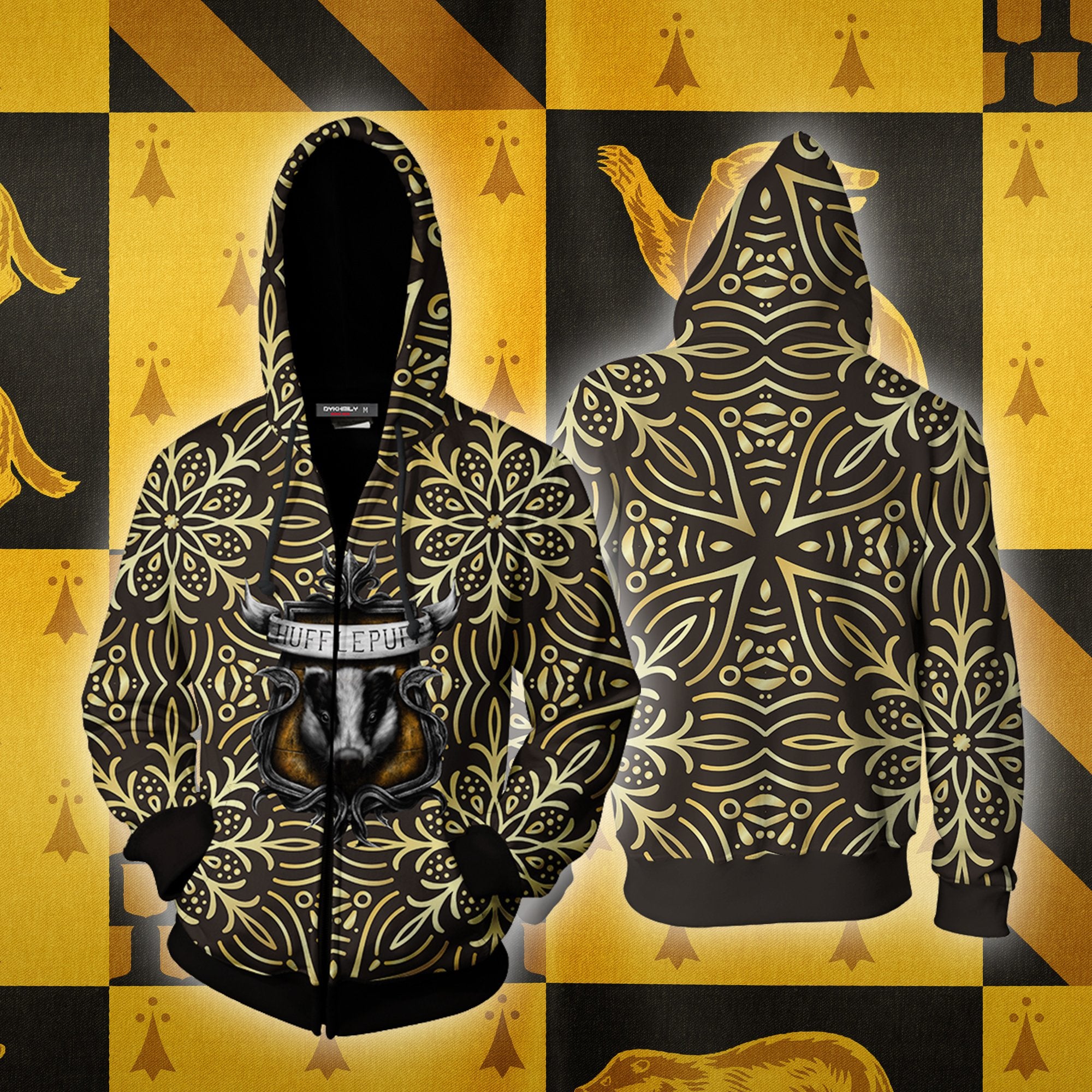House Hufflepuff Just And Loyal Harry Potter Zip Up Hoodie S  