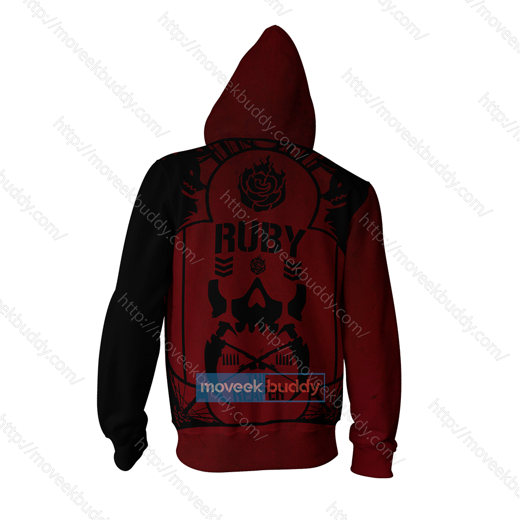 Ruby The Roo Merch RWBY Ruby The Reaper Zip Up Hoodie – MoveekBuddyShop
