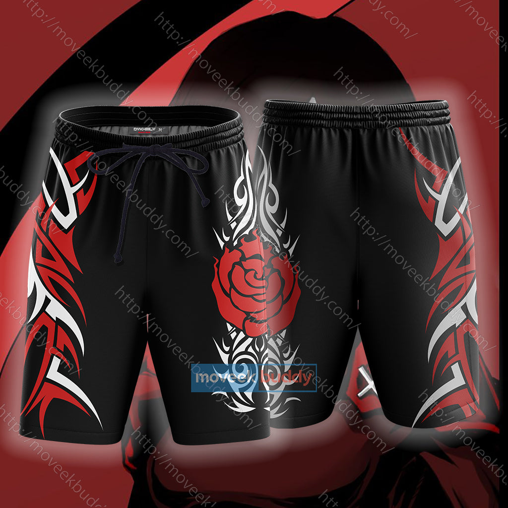 RWBY Ruby Rose Symbol Beach Shorts S  