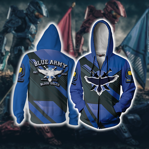 Halo - Blue Team New Unisex 3D T-shirt Zip Hoodie XS 
