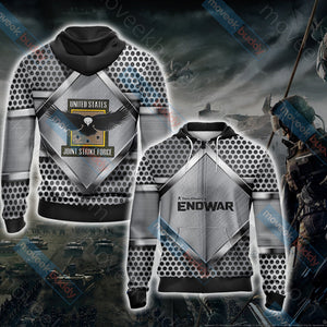 Tom Clancy's EndWar - Joint Strike Force Unisex 3D T-shirt Zip Hoodie XS 