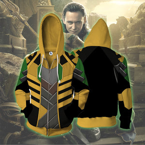 Loki Cosplay Zip Up Hoodie Jacket US/EU XXS (ASIAN S)  