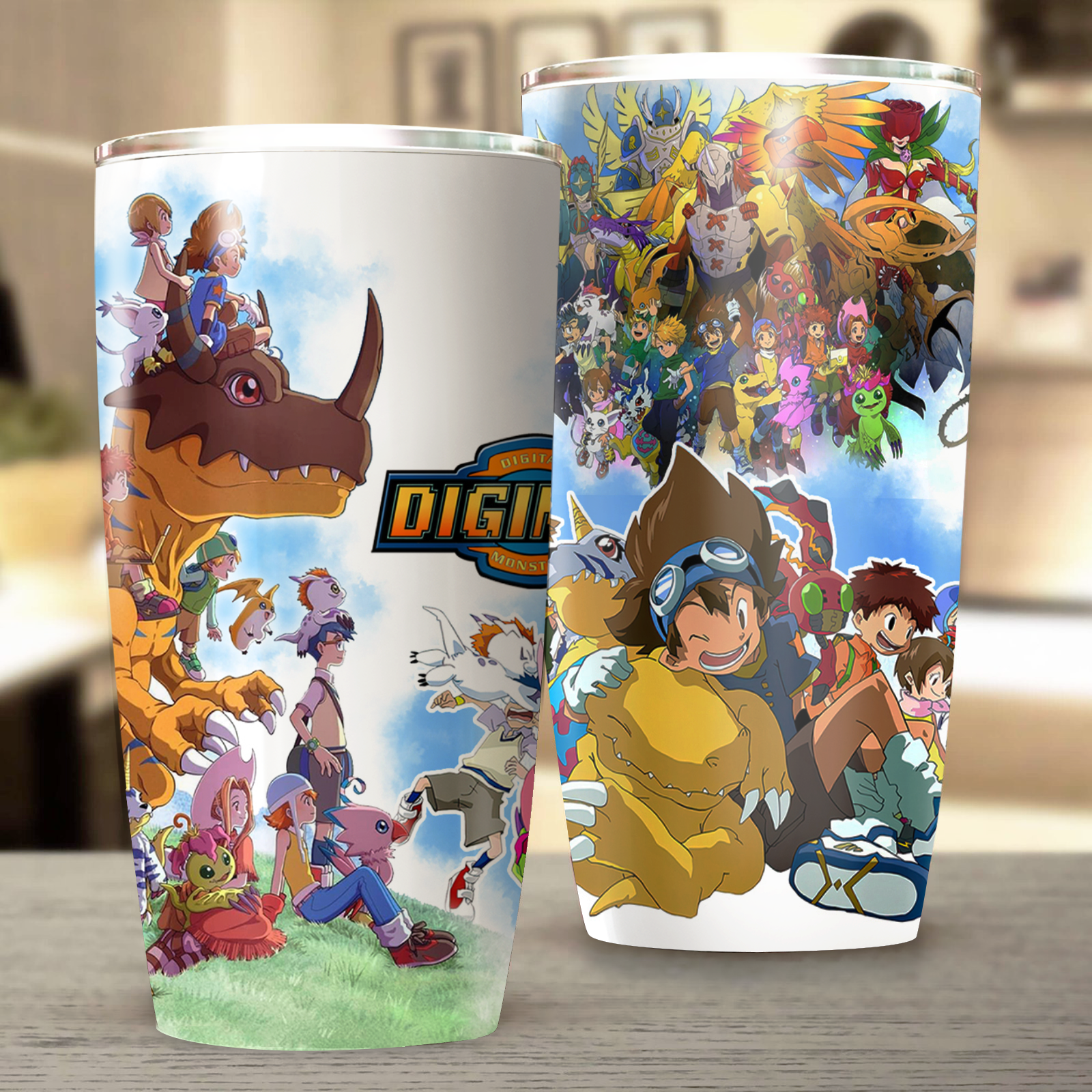 Flask Digimon Digimon Video Game Insulated Stainless Steel Tumbler 20oz / 30oz ...