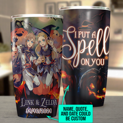 Personalized The Legend of Zelda Link & Zelda Halloween Tumbler   