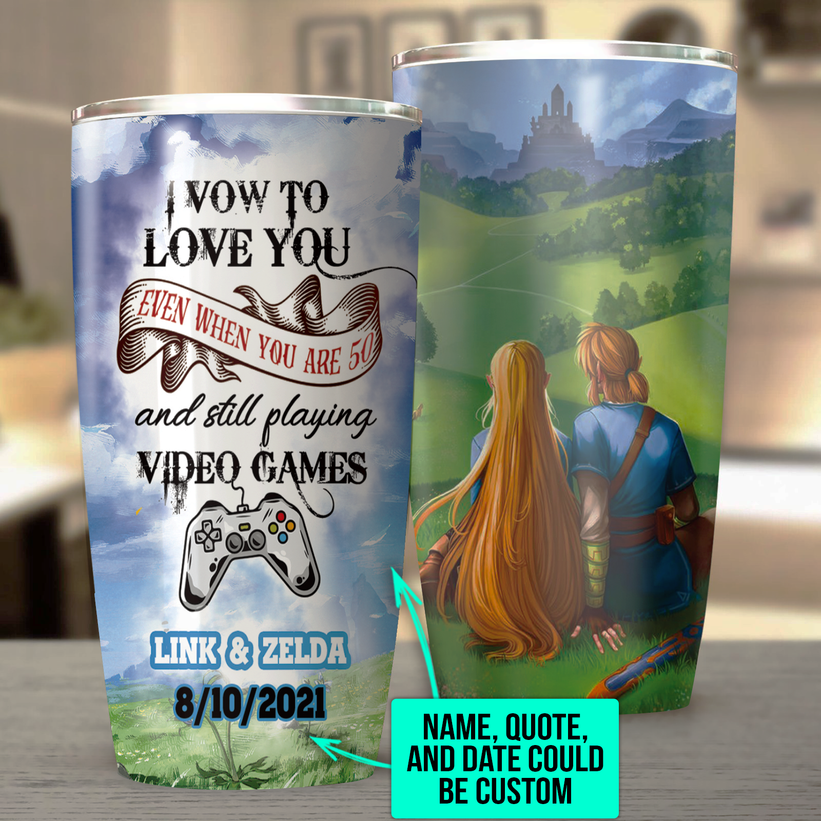 Personalized Couple The legend of Zelda Tumbler 20oz  