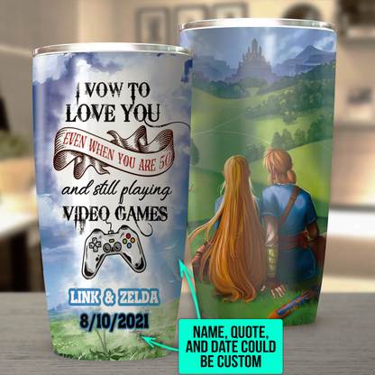 Personalized Couple The legend of Zelda Tumbler 20oz  