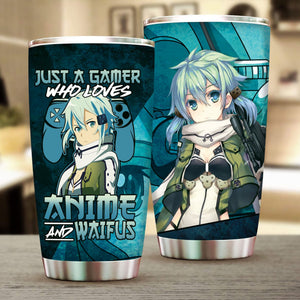 Just A Gamer Who Loves Anime and Waifus Sinon Sword Art Online Tumbler 20oz  