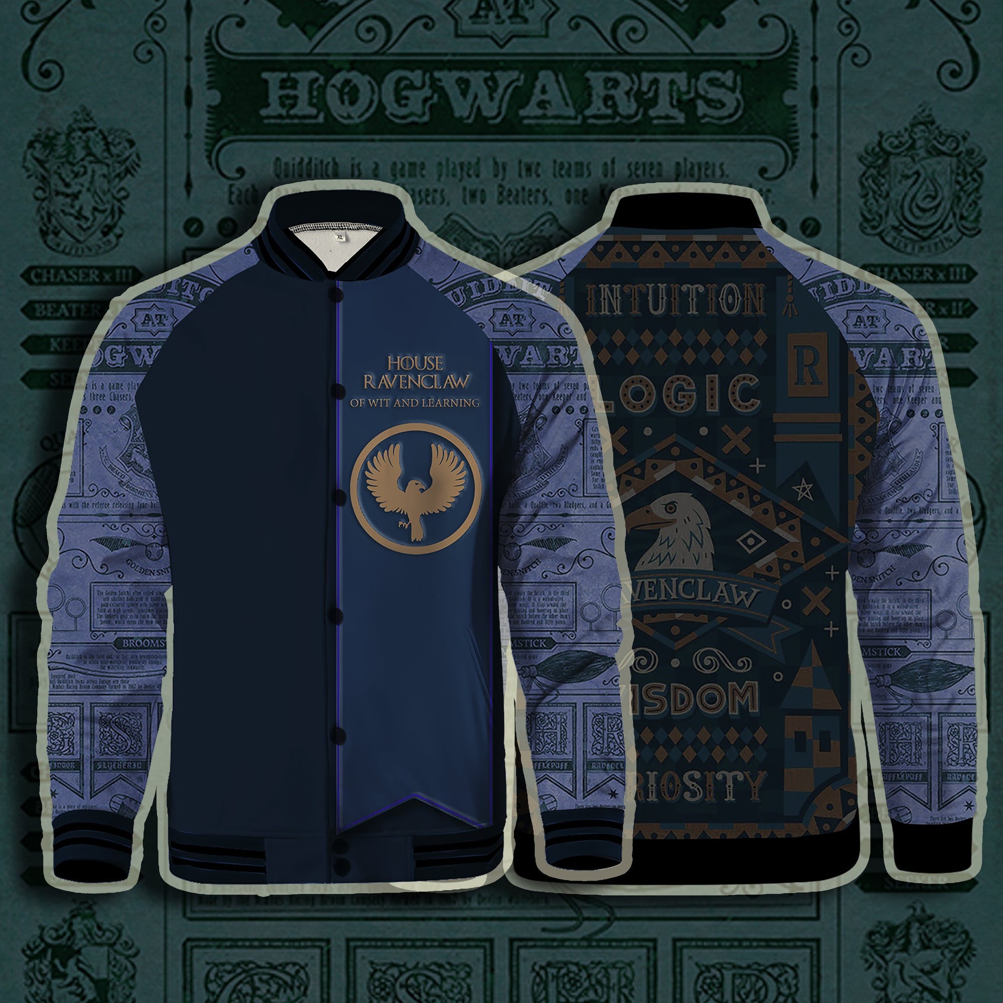 House Ravenclaw Of Wit And Learning Harry Potter Baseball Jacket US/EU XXS (ASIAN S)  