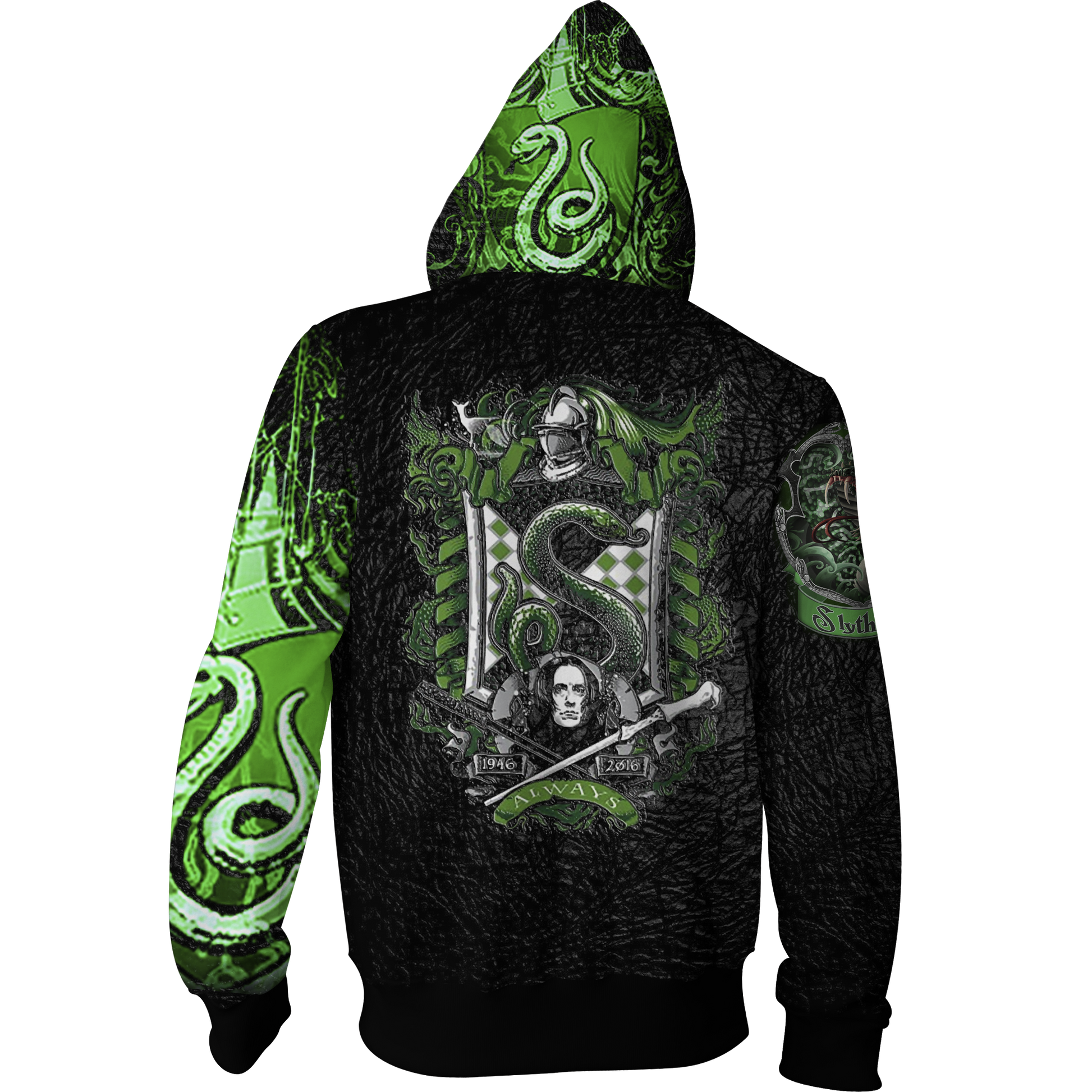The Slytherin Snake Harry Potter Zip Up Hoodie   