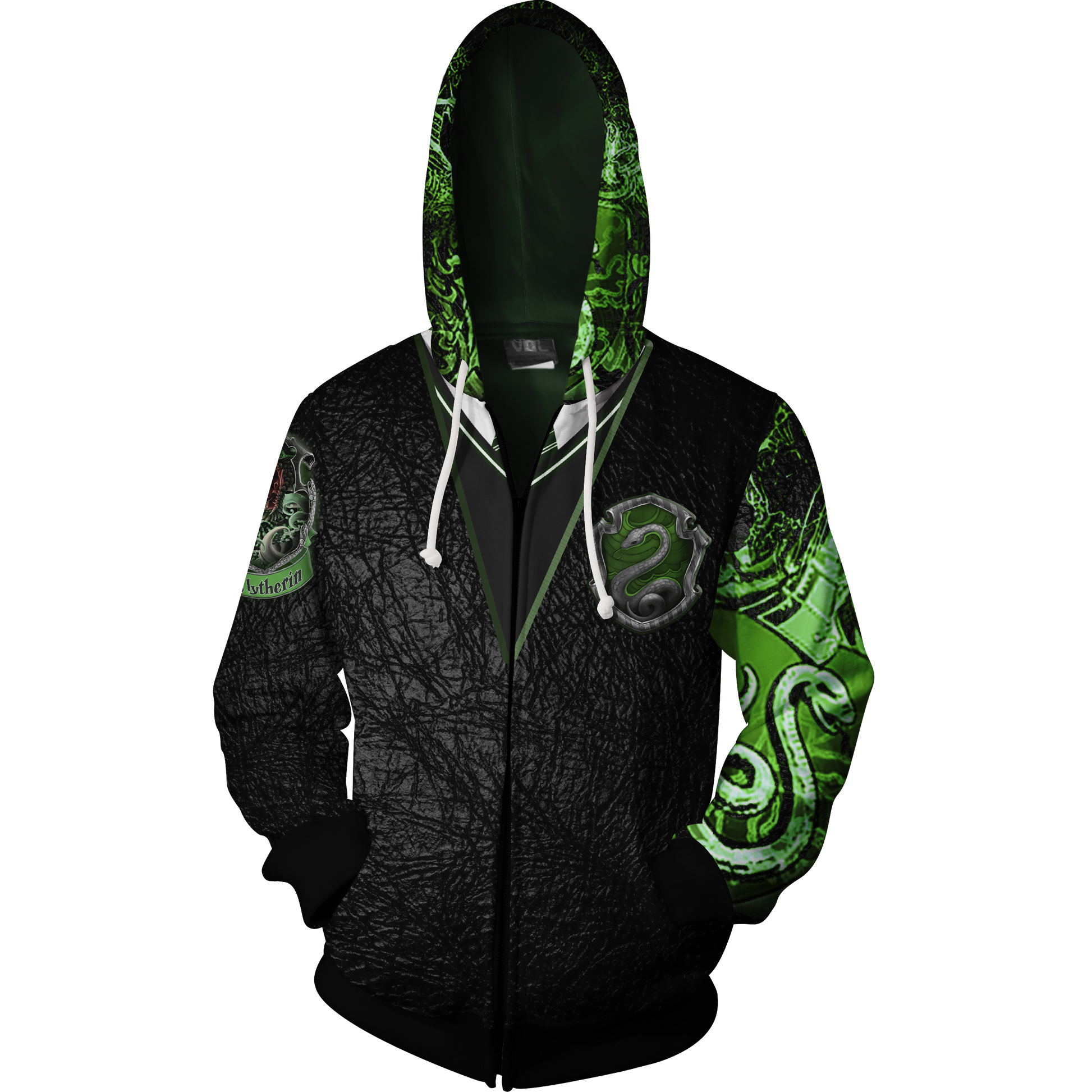 The Slytherin Snake Harry Potter Zip Up Hoodie   