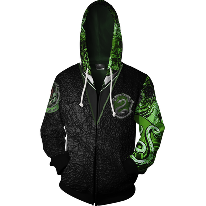 The Slytherin Snake Harry Potter Zip Up Hoodie   