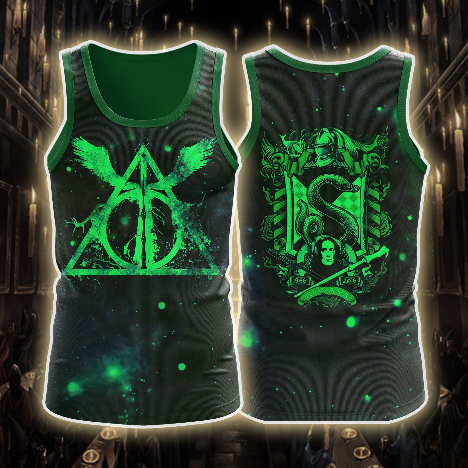 Harry Potter 4 Houses Gryffindor Slytherin Ravenclaw Hufflepuff Tank Top Slytherin S