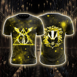 The Hufflepuff Badger Harry Potter Version Galaxy Unisex 3D T-shirt   