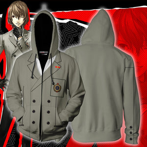 Persona 5 Goro Akechi Cosplay Zip Up Hoodie Jacket US/EU XXS (ASIAN S)  