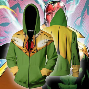 The Vision Cosplay Zip Up Hoodie Jacket US/EU XXS (ASIAN S) Version 1 