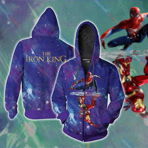 The Iron King Unisex 3D T-shirt Zip Hoodie XS 