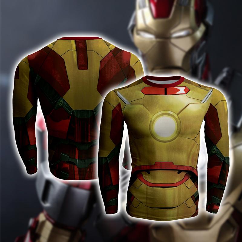 Iron Man Armor: Mark XLII Cosplay Long Sleeve Compression T-shirt US/EU XXS  