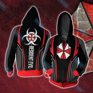 Resident Evil - Biohazard Unisex 3D T-shirt Zip Hoodie XS 
