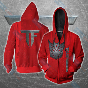 Transformers Decepticon Unisex 3D T-shirt Zip Hoodie XS 