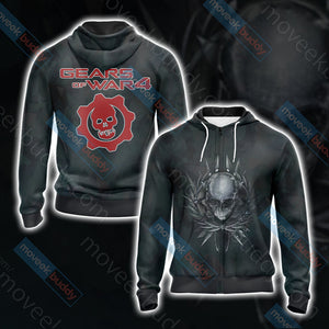 Gears Of War 4 Unisex 3D T-shirt Zip Hoodie XS 