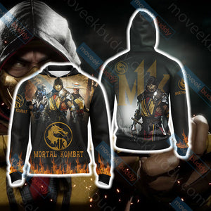 Mortal Kombat Unisex 3D T-shirt Zip Hoodie XS 
