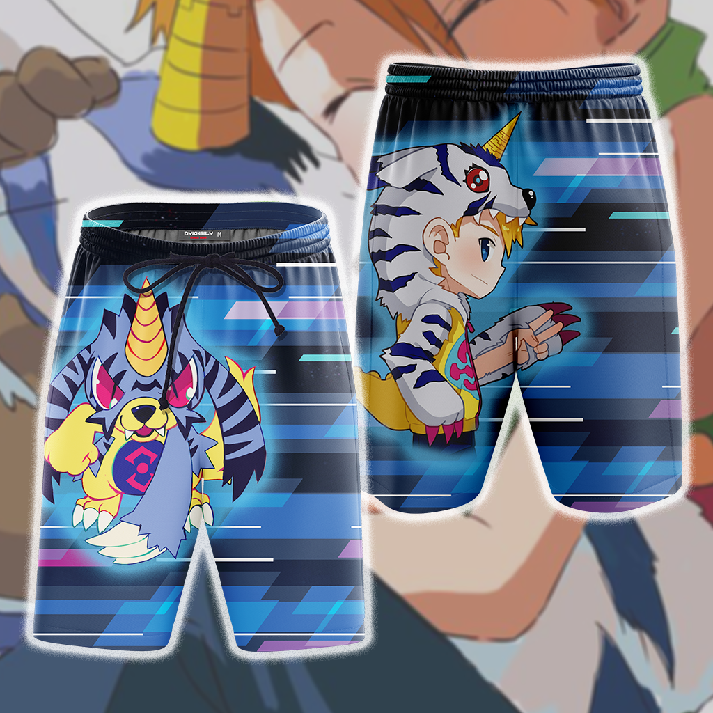 Digimon Gabumon New Look Unisex 3D Beach Shorts S  