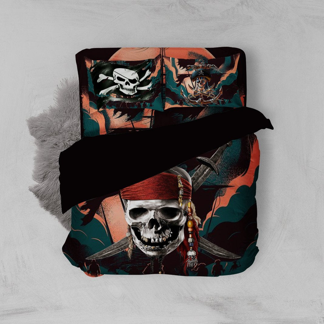 Pirates Of The Caribbean Skull Bed Set Twin (3PCS)  
