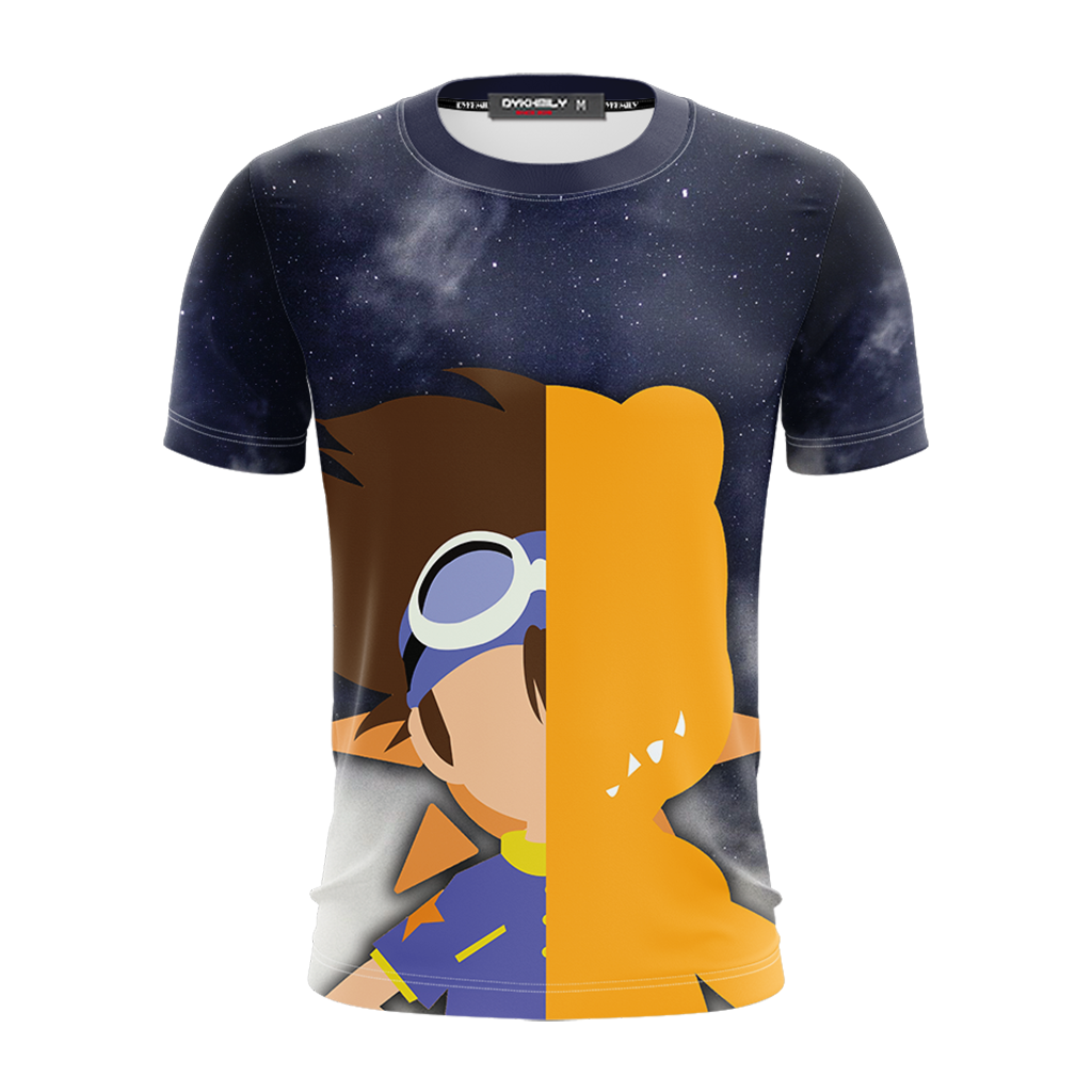 Digimon Yagami Taichi And Agumon Minimalist Unisex 3D T-shirt   