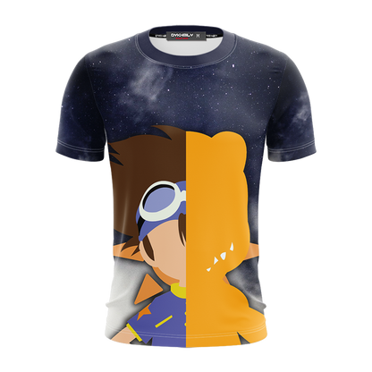 Digimon Yagami Taichi And Agumon Minimalist Unisex 3D T-shirt   