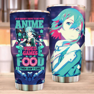 If it doesn't have to do with anime or food then I don't care Sinon Sword Art Online Tumbler 30oz  