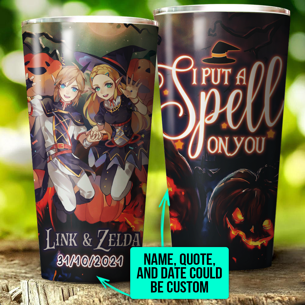 Personalized The Legend of Zelda Link & Zelda Halloween Tumbler   