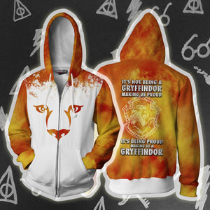 It's Being Proud Making Us A Gryffindor Harry Potter 3D T-shirt Zip Hoodie S 