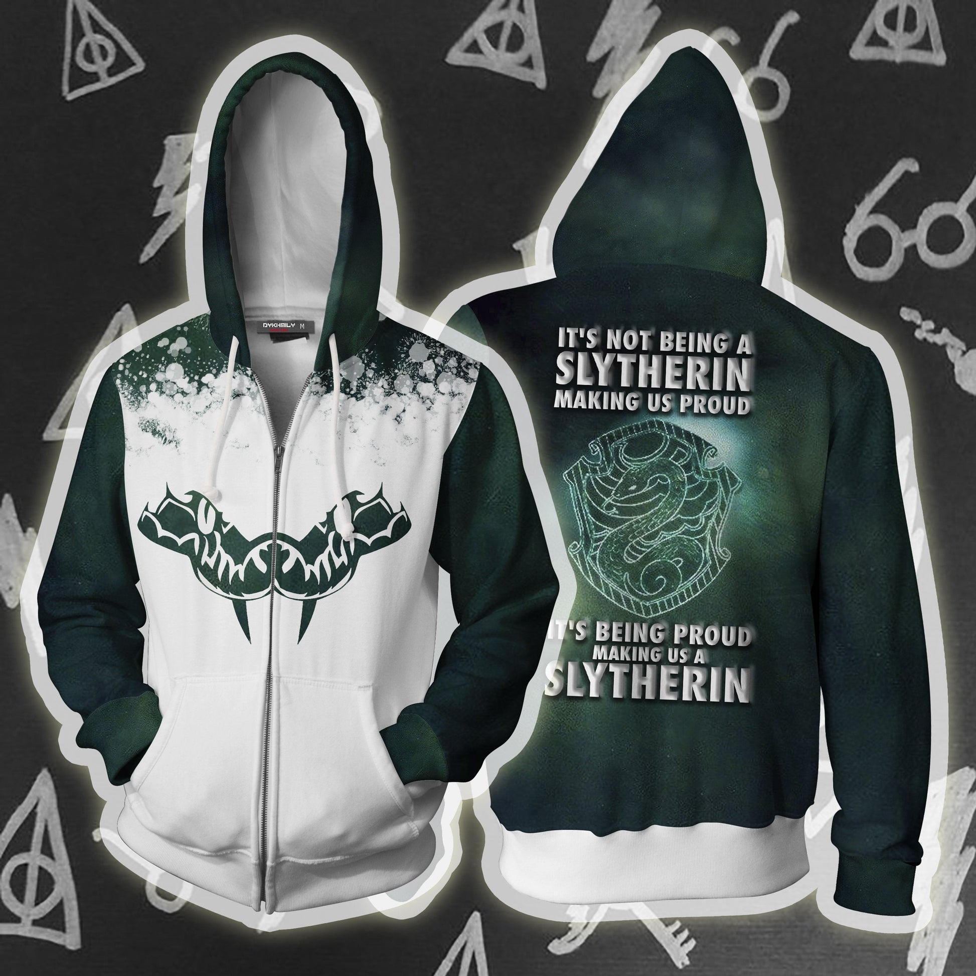 It's Being Proud Making Us A Slytherin Harry Potter 3D T-shirt Zip Hoodie S 