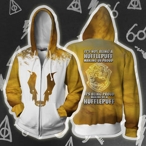 It's Being Proud Making Us A Hufflepuff Harry Potter 3D T-shirt Zip Hoodie S 
