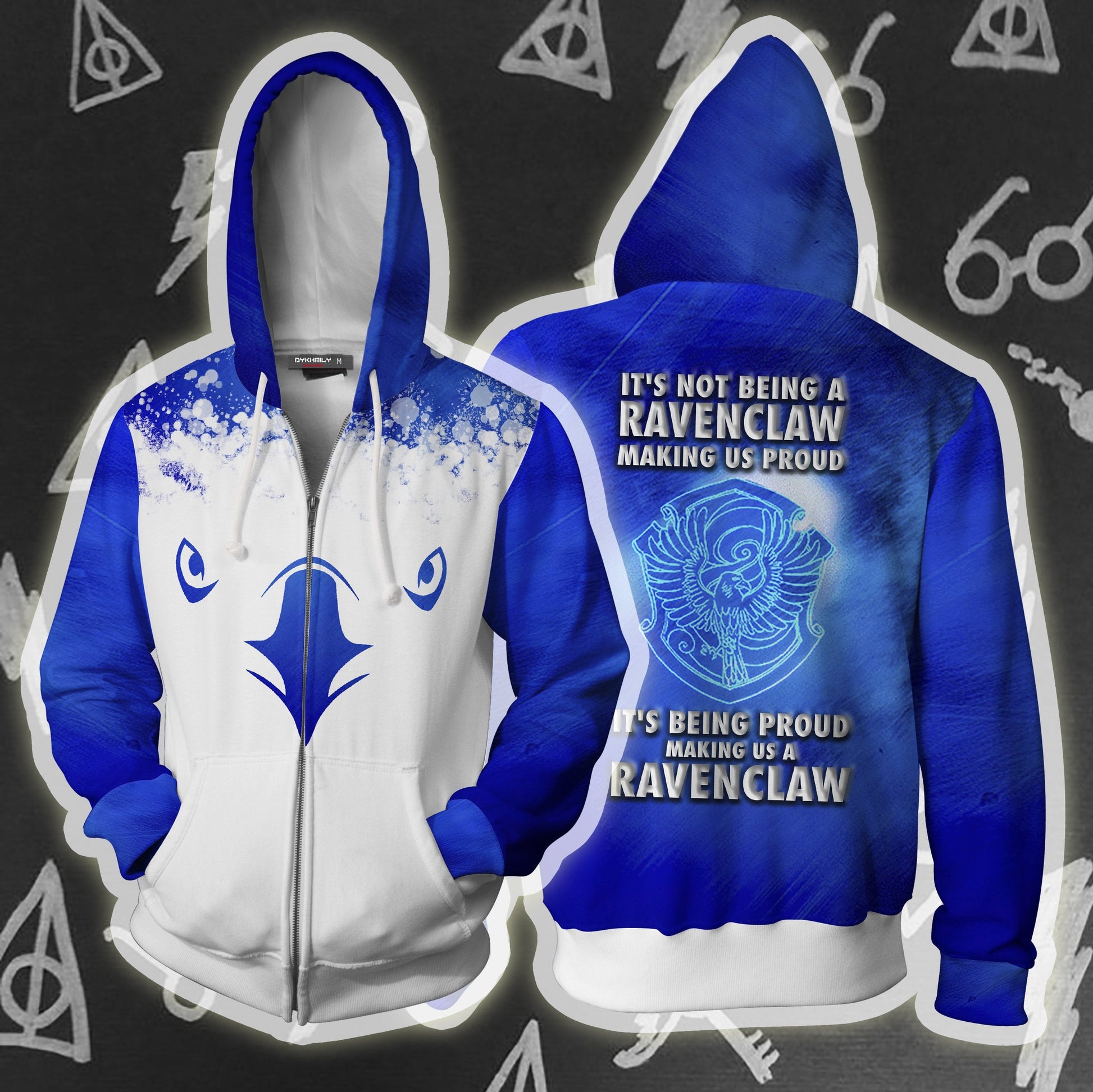 It's Being Proud Making Us A Ravenclaw Harry Potter 3D T-shirt Zip Hoodie S 
