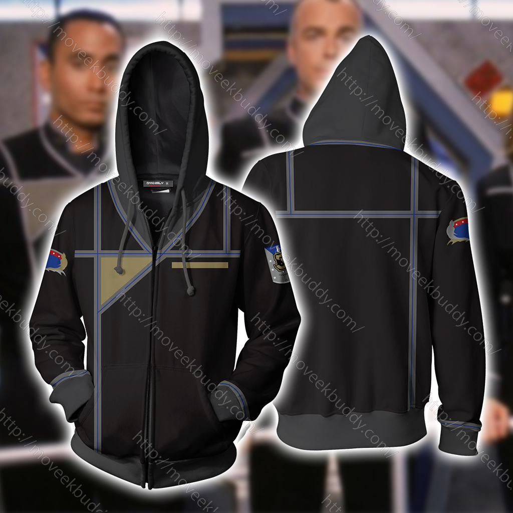 Babylon 5 Army Of Light Uniform Cosplay Zip Up Hoodie Jacket S  
