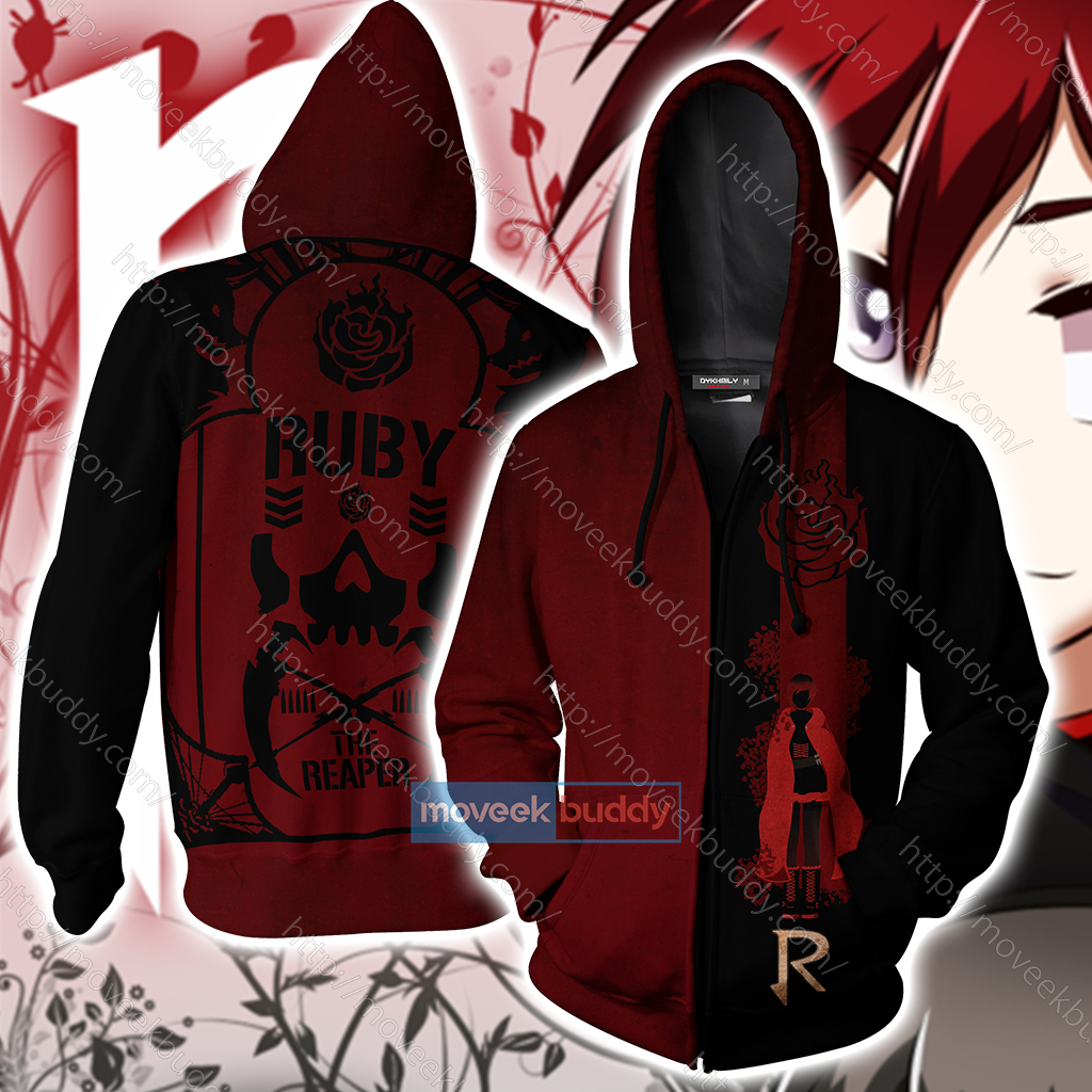 Ruby The Roo Merch RWBY Ruby The Reaper Zip Up Hoodie – MoveekBuddyShop