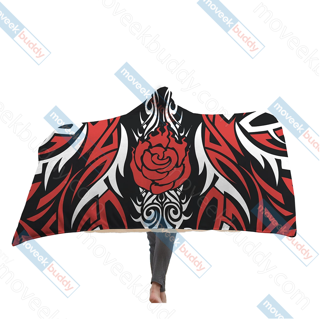 RWBY Ruby Rose Symbol Hooded Blanket Adult 80"x60"  