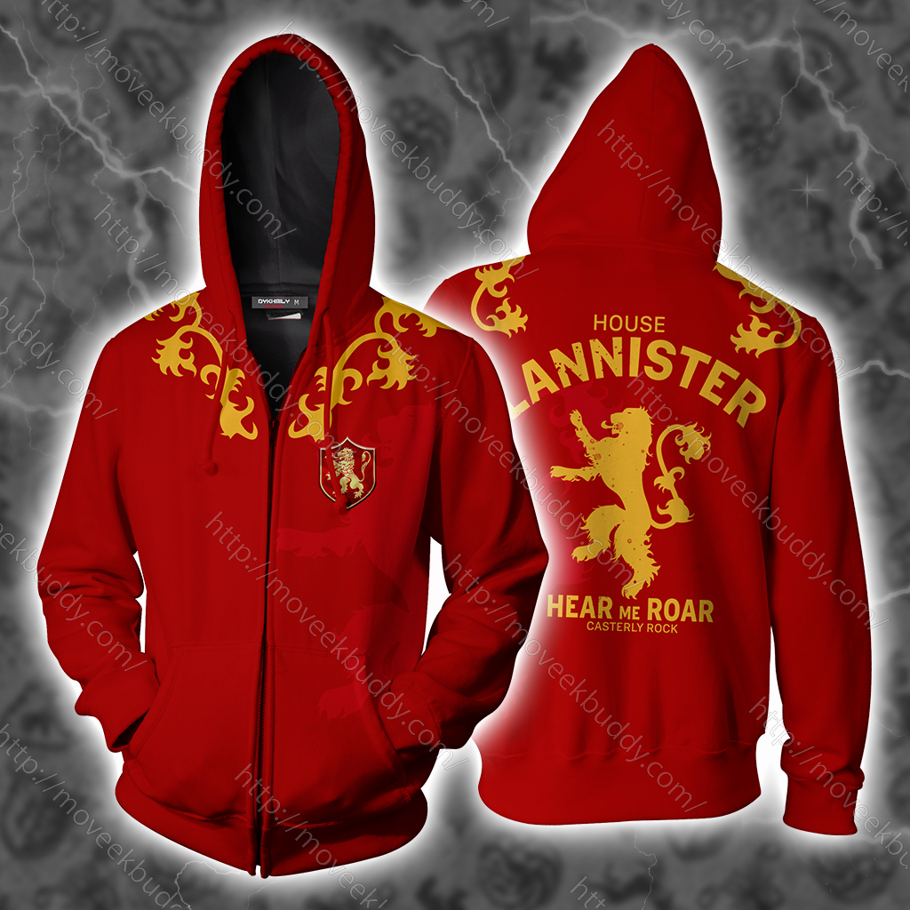 House Lannister Game Of Thrones Zip Up Hoodie US/EU XXS (ASIAN S)  