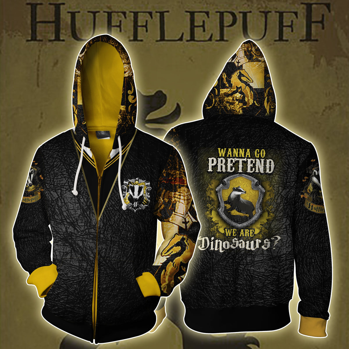 Hufflepuff zip up hoodie new arrivals