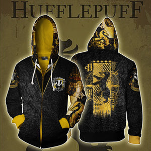 Slytherin House (Harry Potter) Zip Up Hoodie S Hufflepuff 