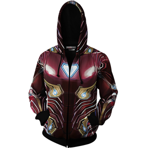 Iron Man (Tony Stark) Cosplay 3D Zip Up Hoodie   