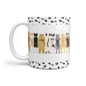 Cats And Their Backs White Mug   