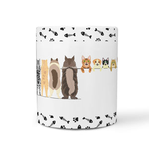 Cats And Their Backs White Mug   