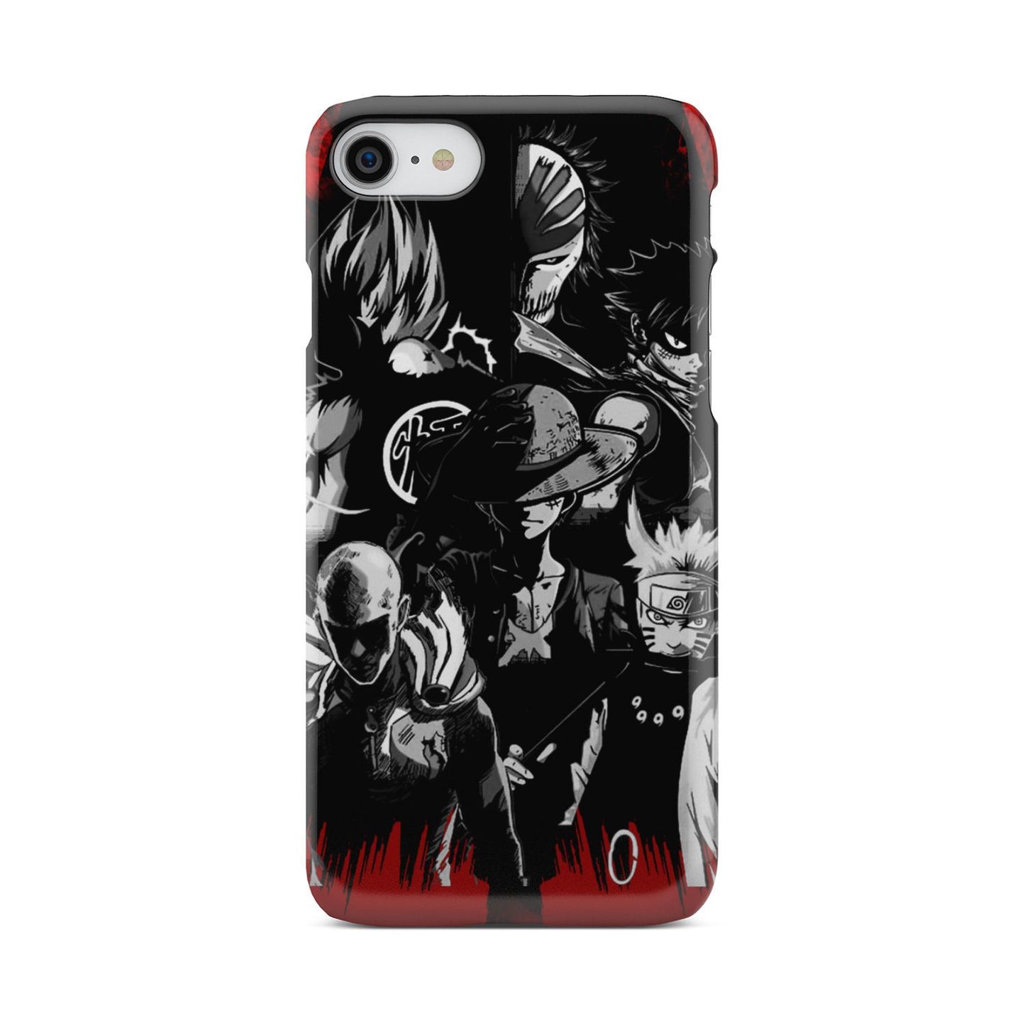 Naruto, Saitama, Luffy,  Luffy,, Goku and Kurosaki Phone Case iPhone 8  